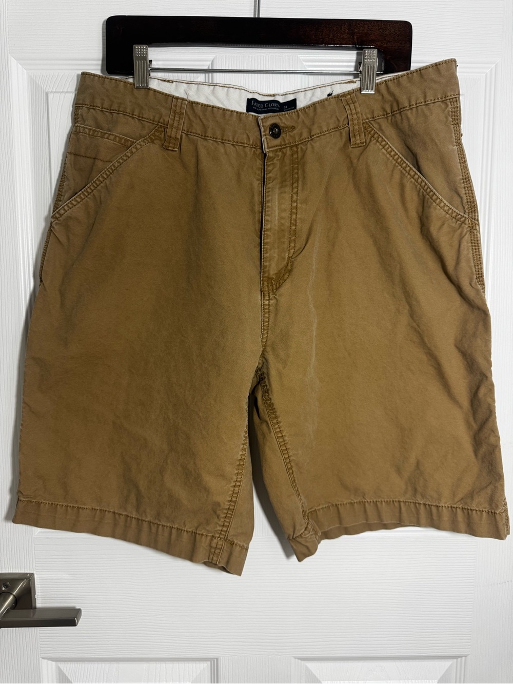 Faded Glory Men's Tan Flat Front Cotton Shorts